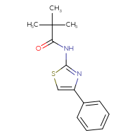 Chemical structure of 2,2-dimethyl-N-(4-phenyl-1,3-thiazol-2-yl)propanamide - CSSB00103819143