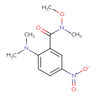 Chemical structure of 2-(dimethylamino)-N-methoxy-N-methyl-5-nitrobenzamide - CSSB00026318535