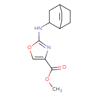 Chemical structure of methyl 2-({bicyclo[2.2.2]oct-5-en-2-yl}amino)-1,3-oxazole-4-carboxylate - CSSB06749939425