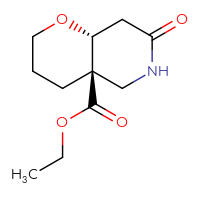 Chemical structure of ethyl (4aR,8aR)-7-oxo-octahydro-2H-pyrano[3,2-c]pyridine-4a-carboxylate - CSSB00051685912