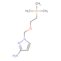 Chemical structure of 1-{[2-(trimethylsilyl)ethoxy]methyl}-1H-pyrazol-3-amine - CSSB00010567945