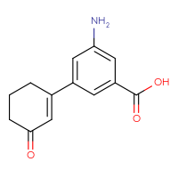 Chemical structure of 3-amino-5-(3-oxocyclohex-1-en-1-yl)benzoic acid - CSSB21413479158
