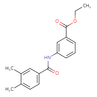 Chemical structure of ethyl 3-(3,4-dimethylbenzamido)benzoate - CSSB00121651439