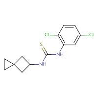 Chemical structure of 1-(2,5-dichlorophenyl)-3-{spiro[2.3]hexan-5-yl}thiourea - CSSB21432549372