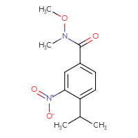 Chemical structure of N-methoxy-N-methyl-3-nitro-4-(propan-2-yl)benzamide - CSSB02002250309