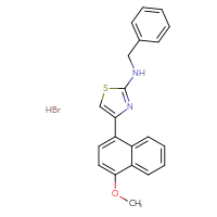 Chemical structure of N-benzyl-4-(4-methoxynaphthalen-1-yl)-1,3-thiazol-2-amine hydrobromide - CSSB00000721657