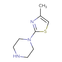 Chemical structure of 1-(4-methyl-1,3-thiazol-2-yl)piperazine - CSSB00000738230