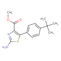 Chemical structure of methyl 2-amino-5-(4-tert-butylphenyl)-1,3-thiazole-4-carboxylate - CSSB00020606665
