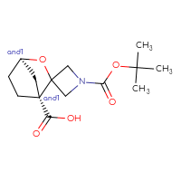 Chemical structure of rac-(1'R,4'R)-1-[(tert-butoxy)carbonyl]-3'-oxaspiro[azetidine-3,2'-bicyclo[2.2.1]heptane]-1'-carboxylic acid - CSSB20620688384