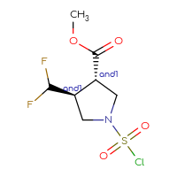 Chemical structure of rac-methyl (3R,4R)-1-(chlorosulfonyl)-4-(difluoromethyl)pyrrolidine-3-carboxylate - CSSB15019186018