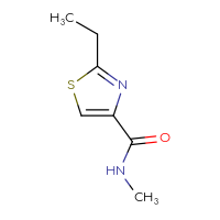 Chemical structure of 2-ethyl-N-methyl-1,3-thiazole-4-carboxamide - CSSB00117672142