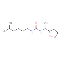 Chemical structure of 3-(5-methylhexyl)-1-[1-(oxolan-2-yl)ethyl]urea - CSSB00724963181