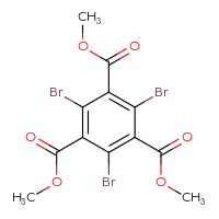 Chemical structure of 1,3,5-trimethyl 2,4,6-tribromobenzene-1,3,5-tricarboxylate - CSSB14929133036