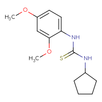 Chemical structure of 3-cyclopentyl-1-(2,4-dimethoxyphenyl)thiourea - CSSB00040483447