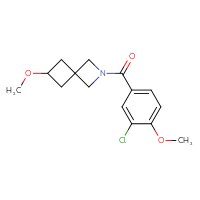Chemical structure of 2-(3-chloro-4-methoxybenzoyl)-6-methoxy-2-azaspiro[3.3]heptane - CSSB01904208133