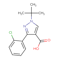Chemical structure of 1-tert-butyl-3-(2-chlorophenyl)-1H-pyrazole-4-carboxylic acid - CSSB00000677449