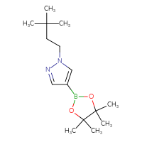 Chemical structure of 1-(3,3-dimethylbutyl)-4-(4,4,5,5-tetramethyl-1,3,2-dioxaborolan-2-yl)-1H-pyrazole - CSSB00022283768