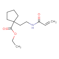 Chemical structure of ethyl 1-[2-(prop-2-enamido)ethyl]cyclopentane-1-carboxylate - CSSB21332084249