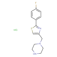 Chemical structure of 1-{[2-(4-fluorophenyl)-1,3-thiazol-4-yl]methyl}piperazine hydrochloride - CSSB00000750685