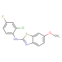 Chemical structure of N-(2-chloro-4-fluorophenyl)-6-methoxy-1,3-benzothiazol-2-amine - CSSB00020652141