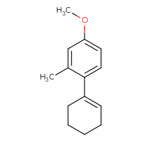 Chemical structure of 1-(cyclohex-1-en-1-yl)-4-methoxy-2-methylbenzene - CSSB01551059568