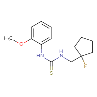 Chemical structure of 3-[(1-fluorocyclopentyl)methyl]-1-(2-methoxyphenyl)thiourea - CSSB01874769119