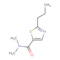 Chemical structure of N,N-dimethyl-2-propyl-1,3-thiazole-5-carboxamide - CSSB00016353697