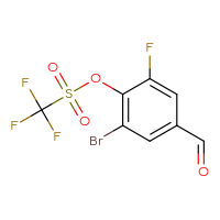 Chemical structure of 2-bromo-6-fluoro-4-formylphenyl trifluoromethanesulfonate - CSSB21009700581