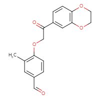 Chemical structure of 4-[2-(2,3-dihydro-1,4-benzodioxin-6-yl)-2-oxoethoxy]-3-methylbenzaldehyde - CSSB21349252458