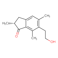 Chemical structure of (2R)-6-(2-hydroxyethyl)-2,5,7-trimethyl-2,3-dihydro-1H-inden-1-one - CSSB00021031105