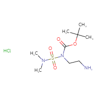 Chemical structure of tert-butyl N-(2-aminoethyl)-N-(dimethylsulfamoyl)carbamate hydrochloride - CSSB20963520289