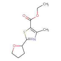 Chemical structure of ethyl 4-methyl-2-(oxolan-2-yl)-1,3-thiazole-5-carboxylate - CSSB00013006456