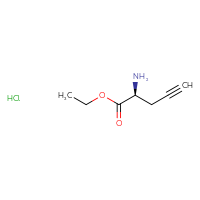 Chemical structure of ethyl (2S)-2-aminopent-4-ynoate hydrochloride - CSSB20963523631