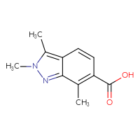 Chemical structure of 2,3,7-trimethyl-2H-indazole-6-carboxylic acid - CSSB00020859888