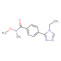 Chemical structure of 4-(4-ethyl-4H-1,2,4-triazol-3-yl)-N-methoxy-N-methylbenzamide - CSSB01395047880