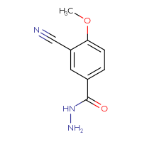 Chemical structure of 3-cyano-4-methoxybenzohydrazide - CSSB00036614753