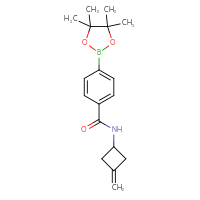 Chemical structure of N-(3-methylidenecyclobutyl)-4-(4,4,5,5-tetramethyl-1,3,2-dioxaborolan-2-yl)benzamide - CSSB02522297562