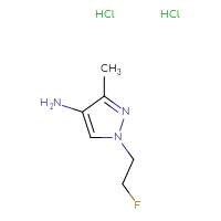 Chemical structure of 1-(2-fluoroethyl)-3-methyl-1H-pyrazol-4-amine dihydrochloride - CSSB00025719264