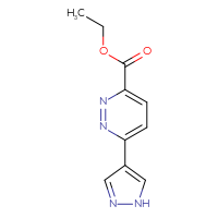 Chemical structure of ethyl 6-(1H-pyrazol-4-yl)pyridazine-3-carboxylate - CSSB14965983927