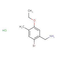 Chemical structure of 1-(2-bromo-5-ethoxy-4-methylphenyl)methanamine hydrochloride - CSSB00132307010