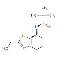 Chemical structure of (R)-N-(2-ethyl-4,5,6,7-tetrahydro-1,3-benzothiazol-7-ylidene)-2-methylpropane-2-sulfinamide - CSSB21332841284