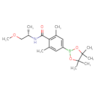 Chemical structure of N-[(2S)-1-methoxypropan-2-yl]-2,6-dimethyl-4-(4,4,5,5-tetramethyl-1,3,2-dioxaborolan-2-yl)benzamide - CSSB21332847170