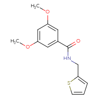 Chemical structure of 3,5-dimethoxy-N-[(thiophen-2-yl)methyl]benzamide - CSSB00025891994