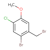Chemical structure of 1-bromo-2-(bromomethyl)-5-chloro-4-methoxybenzene - CSSB00020742087