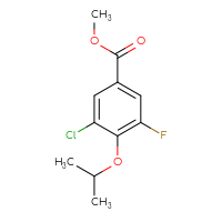 Chemical structure of methyl 3-chloro-5-fluoro-4-(propan-2-yloxy)benzoate - CSSB02497527374