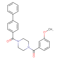 Chemical structure of 1-{[1,1'-biphenyl]-4-carbonyl}-4-(3-methoxybenzoyl)piperazine - CSSB00046221372