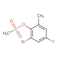Chemical structure of 2-bromo-4-fluoro-6-methylphenyl methanesulfonate - CSSB00113609397