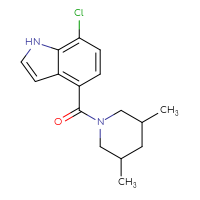 Chemical structure of 7-chloro-4-(3,5-dimethylpiperidine-1-carbonyl)-1H-indole - CSSB06478241418