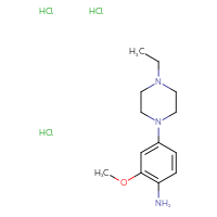 Chemical structure of 4-(4-ethylpiperazin-1-yl)-2-methoxyaniline trihydrochloride - CSSB06638131381