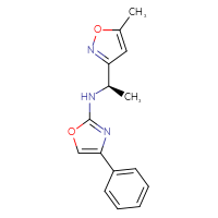 Chemical structure of N-[(1R)-1-(5-methyl-1,2-oxazol-3-yl)ethyl]-4-phenyl-1,3-oxazol-2-amine - CSSB21495873871